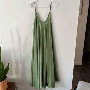 Silk and Salt Green Satin maxi dress